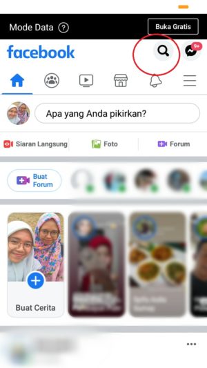 Klik ikon pencarian