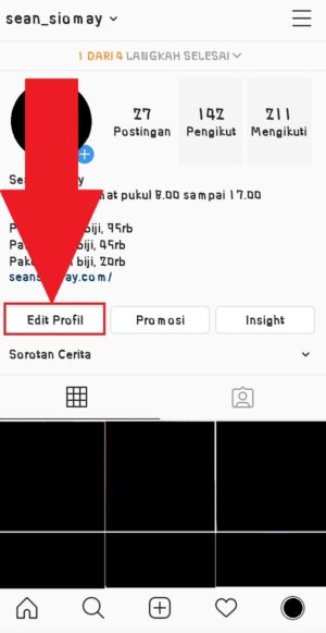 Cara menambahkan lokasi di profil Instagram 10 Pilih "Edit profil" untuk masuk ke pengaturan lebih lanjut