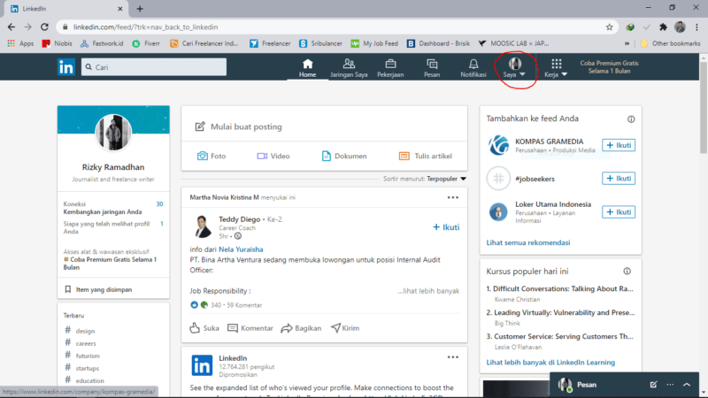 Cara download Curriculum vitae (CV) dari LinkedIn 2 Cara download Curriculum vitae (CV) dari LinkedIn 1
