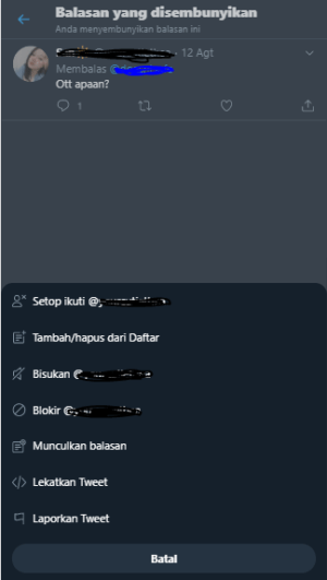 Cara menggunakan fitur "sembunyikan balasan tweet" di Twitter 13