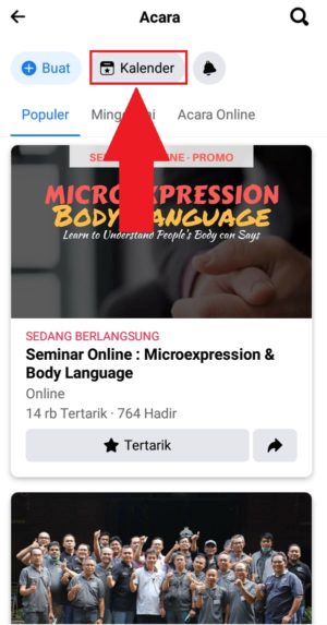 Cara membuat undangan acara/event di Facebook 18 Pilih "Kalender" untuk melihat event yang kamu buat