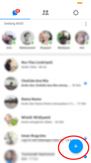 Cara melihat pesan yang diarsipkan di Messenger 7 tap ikon tambah
