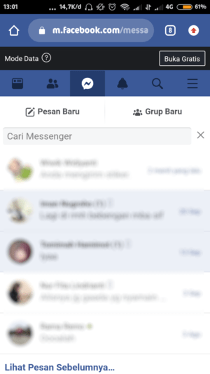inbox pada facebook mobile