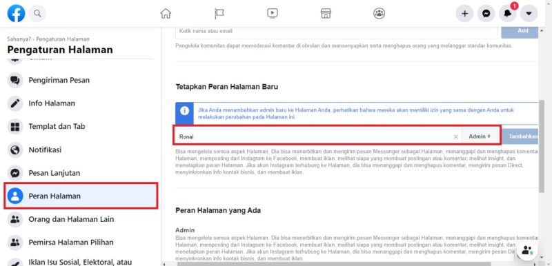 Cara menambahkan admin di halaman Facebook 1 Mengangkat orang lain menjadi admin
