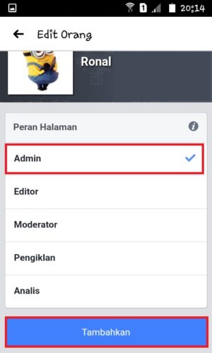 Cara menambahkan admin di halaman Facebook 11 Halaman "Edit Orang"