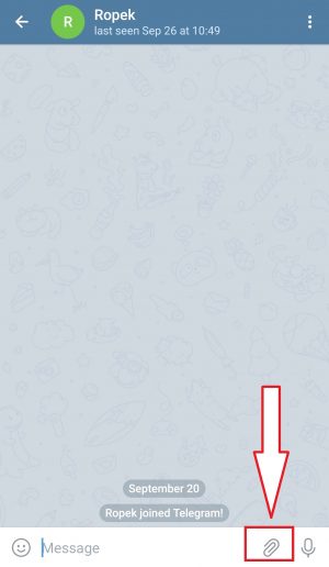 Cara Share Lokasi Secara Real Time di Telegram 2 klik icon lampiran