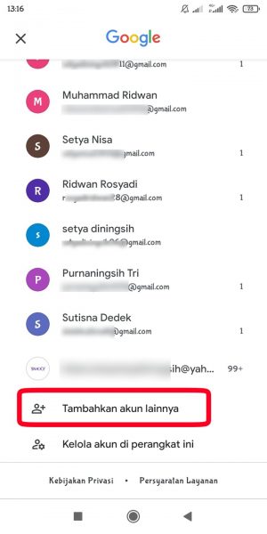 Cara membuat akun gmail tanpa verifikasi nomor HP 2 tap "tambahkan akun lainnya"
