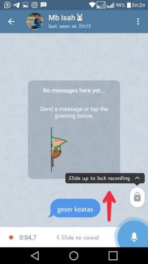 Cara mengirim pesan suara (VN) di Telegram 7