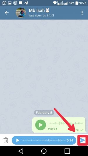 Cara mengirim pesan suara (VN) di Telegram 11