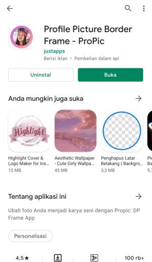 Cara menambahkan frame (bingkai) ke foto profil WhatsApp 2 buka apliaksinya