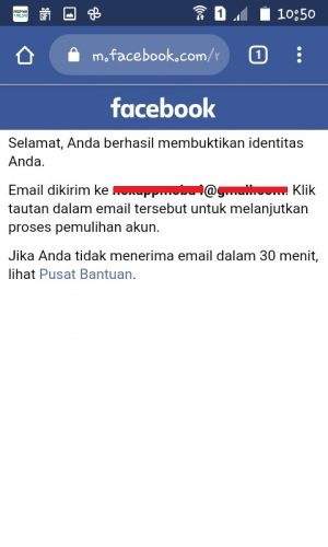 Cara mengembalikan akun FB dengan bantuan teman (kontak terpercaya) 12 Berhasil membuktikan identitas.