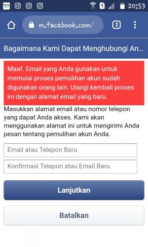 Cara mengembalikan akun FB dengan bantuan teman (kontak terpercaya) 21 Email tidak bisa digunakan.