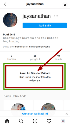 Cara download Foto Profil Instagram (bisa untuk akun private) 13 Disini terlihat kalau akun jaysanathan di private