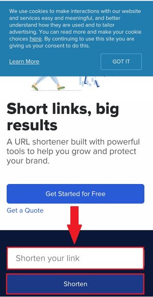 Cara membuat link WhatsApp di Bio Instagram 2 Pilih "Shorten" untuk mempersingkat link Whatsapp