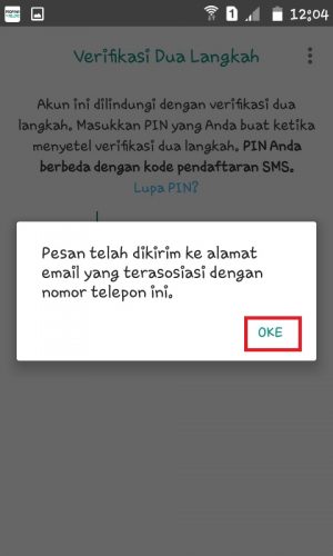 Cara mengatasi lupa kode verifikasi 2 langkah WhatsApp (bisa tanpa email) 7 Tap "Oke".