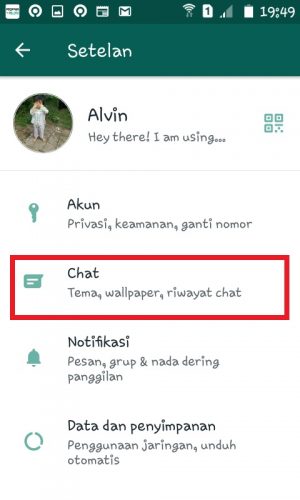 Tap "Chat".