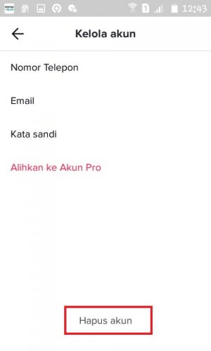 Cara menghapus akun TikTok sendiri secara permanen 4 Tap "Hapus akun".