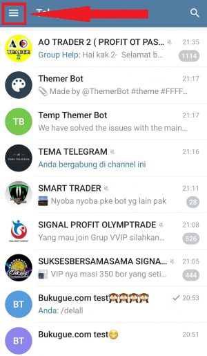 klik icon garis tiga