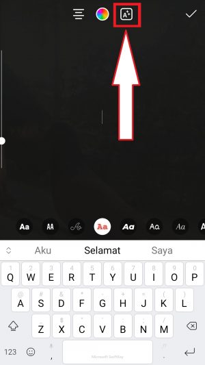 Cara membuat efek roll film di story Instagram 16 klik icon A berbintang