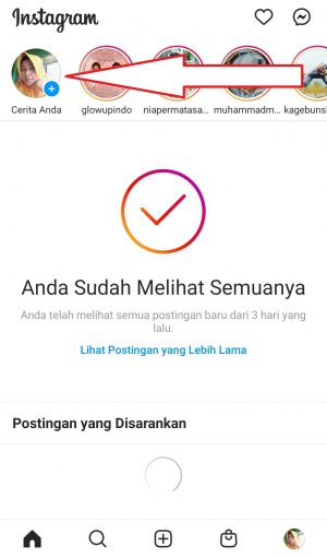 Cara membuat efek roll film di story Instagram 10 klik icon story
