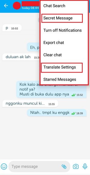 Fitur terjemahan dan pesan rahasia yang dimiliki aplikasi Bip