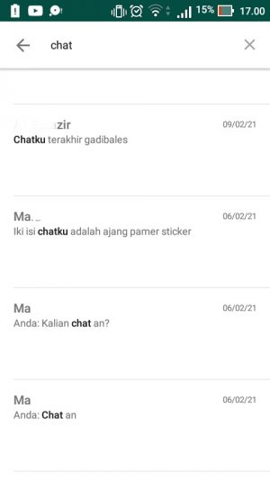 Cara mencari chat atau pesan di WhatsApp 3 pilih salah satu chat