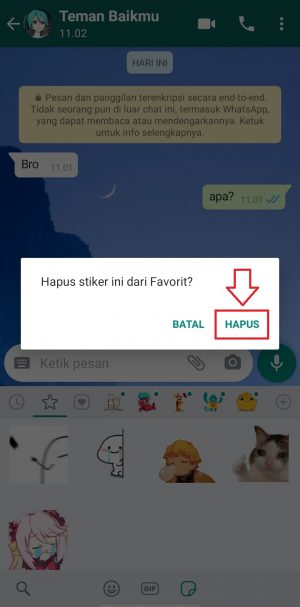 2 Cara Hapus Stiker di WhatsApp (Stiker Buatan sendiri/Favorit) 10