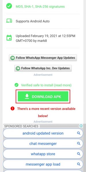 Cara download WhatsApp beta (bahkan jika program beta sudah penuh) 19 tekan tombol download