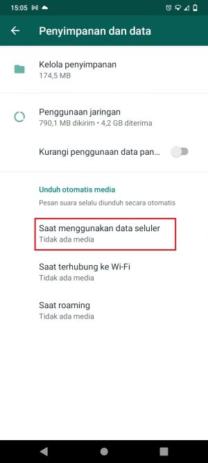 klik "Saat Menggunakan Data Selluler"