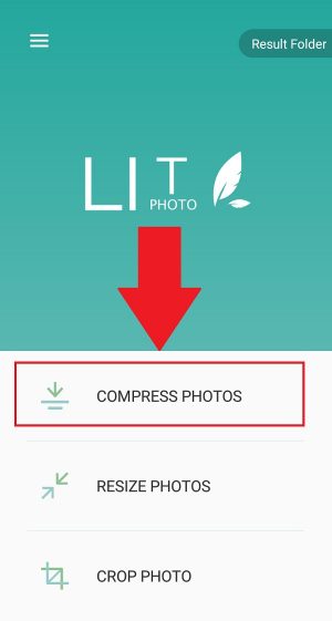 Pilih "Compress Photos" untuk melakukan kompresi ukuran foto