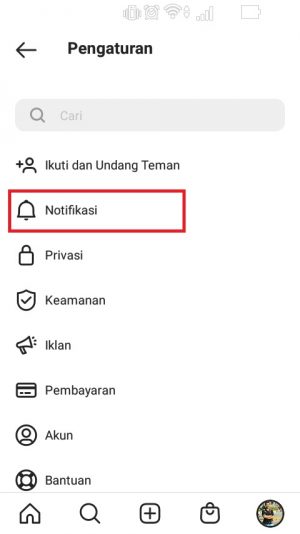 Cara menghemat kuota Instagram (Super Lengkap) 11 PILIH NOTIFIKASI