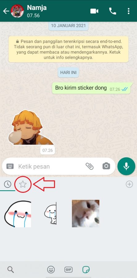 masuk ke menu favorit