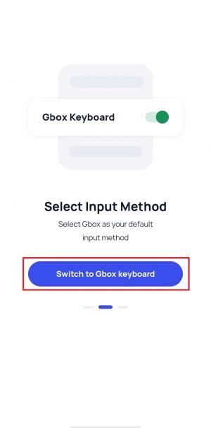 ketuk tombol switch to gbox keyboard