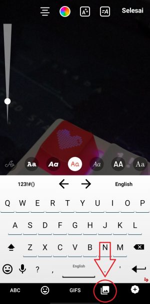 Cara membuat dan memakai stiker GIF sendiri di Instagram story 22 tap tombol galeri di keyboard