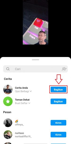 ketuk tombol bagikan