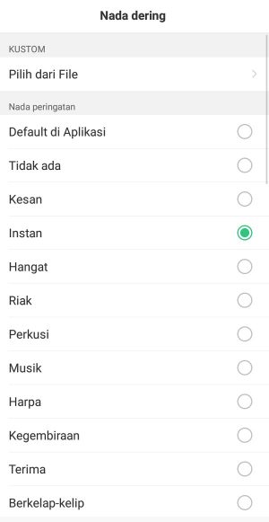 Cara mengganti nada dering Messenger & Messenger Lite 14 Pilih nada yang diinginkan