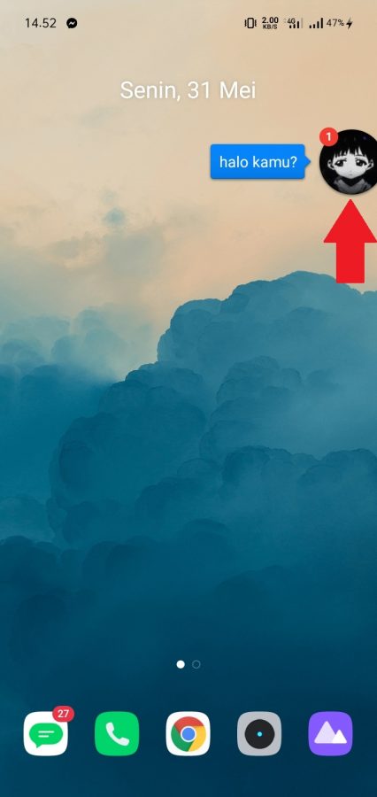ketuk balon obrolan untuk membuka