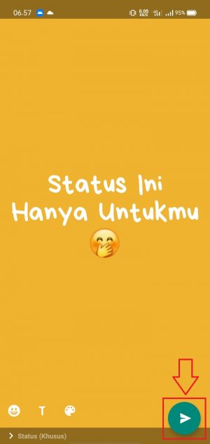 Cara membuat status foto atau video di WhatsApp (untuk pemula) 46 ketuk tombol kirim di kanan bawah