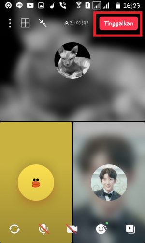 Cara melakukan grup video call di LINE (max 200 orang) 14 Tampilan Layout LINE Group Call