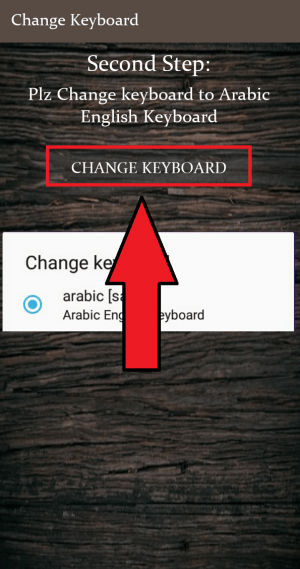 Pilih “Change keyboard” untuk mengganti keyboard.