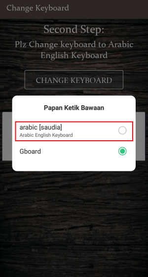 Kemudian pilih keyboard “Arabic (Saudia)”