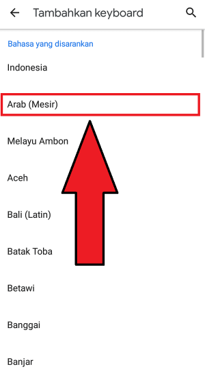 Pilih bahasa arab (mesir)