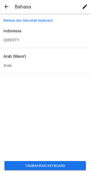 Cara membuat tulisan arab di WhatsApp 6 Tampilan jika bahasa arab sudah disetting dan ditambahkan ke keyboard