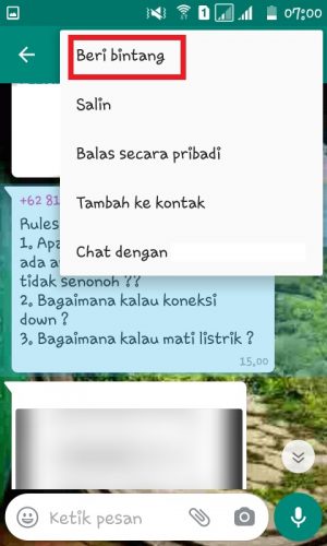 Cara Memberi, Melihat dan Melepas Bintang di Pesan WhatsApp 6 Cara Memberi, Melihat dan Melepas Bintang di Pesan WhatsApp 5