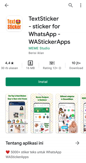 Cara membuat stiker tulisan di WhatsApp 10 Tampilan aplikasi alternatif yang bisa digunakan untuk membuat stiker teks
