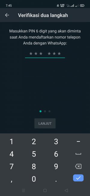 Cara mengaktifkan (dan menonaktifkan) verifikasi dua langkah WhatsApp 5 "Pilih" dan tekan "PIN"