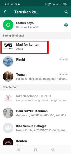 Cara mengetahui siapa yang sering dihubungi di WhatsApp 10 "Pilih dan tekan "Sering Dihubungi".