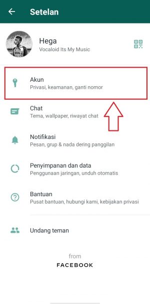 ketuk menu akun