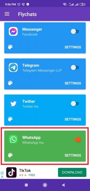Menyisakan notifikasi WhatsApp tetap aktif