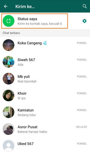 klik status saya